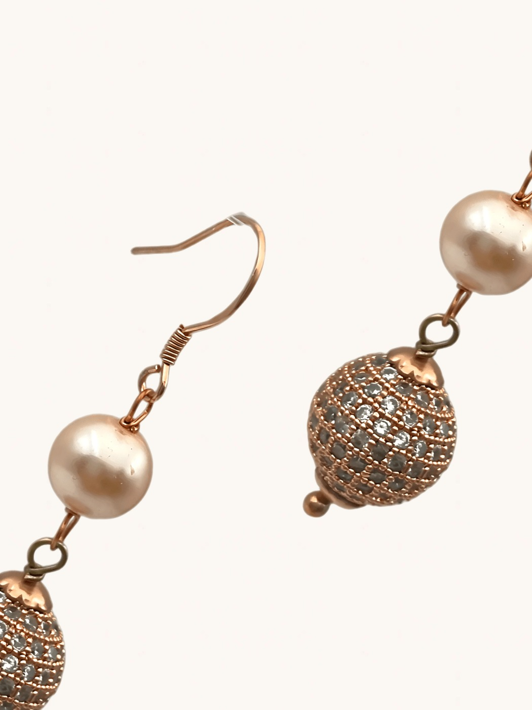 Rear View of Lara Earrings in Sterling Silver with 18K Rose Gold Plating Jewelry for Pierced Ears 18k Plated 925 Metal Stone One Size 8gms