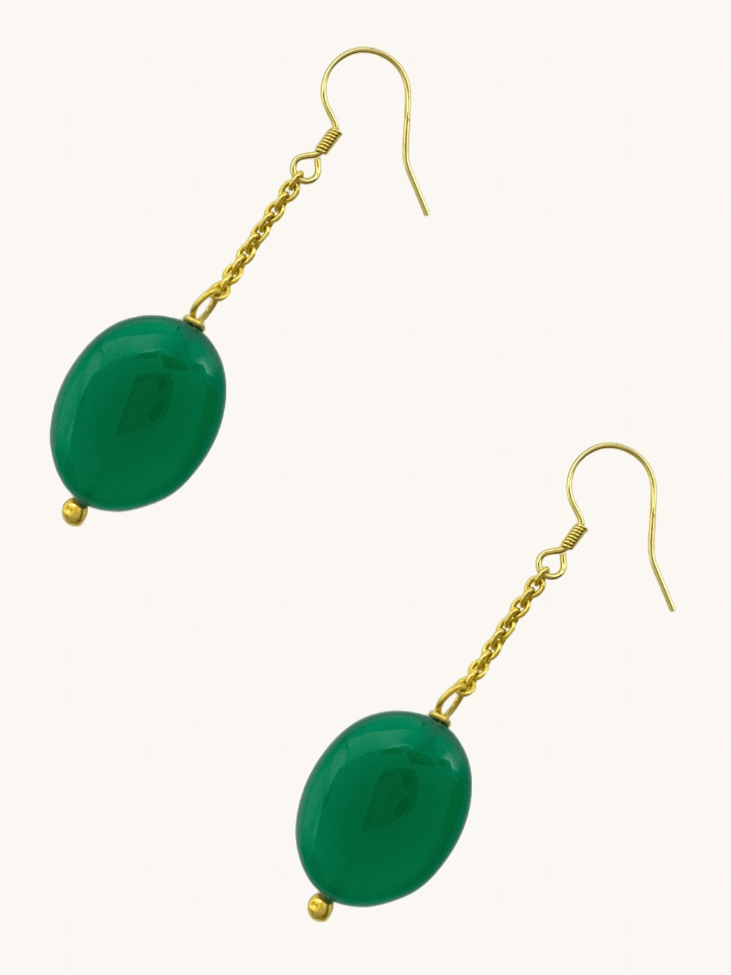 Rear View of Liana Onyx Earrings in 18K Gold Plated Silver Jewelry for Pierced Ears 18k 925 Sterling Metal Stone One Size 4.8gms