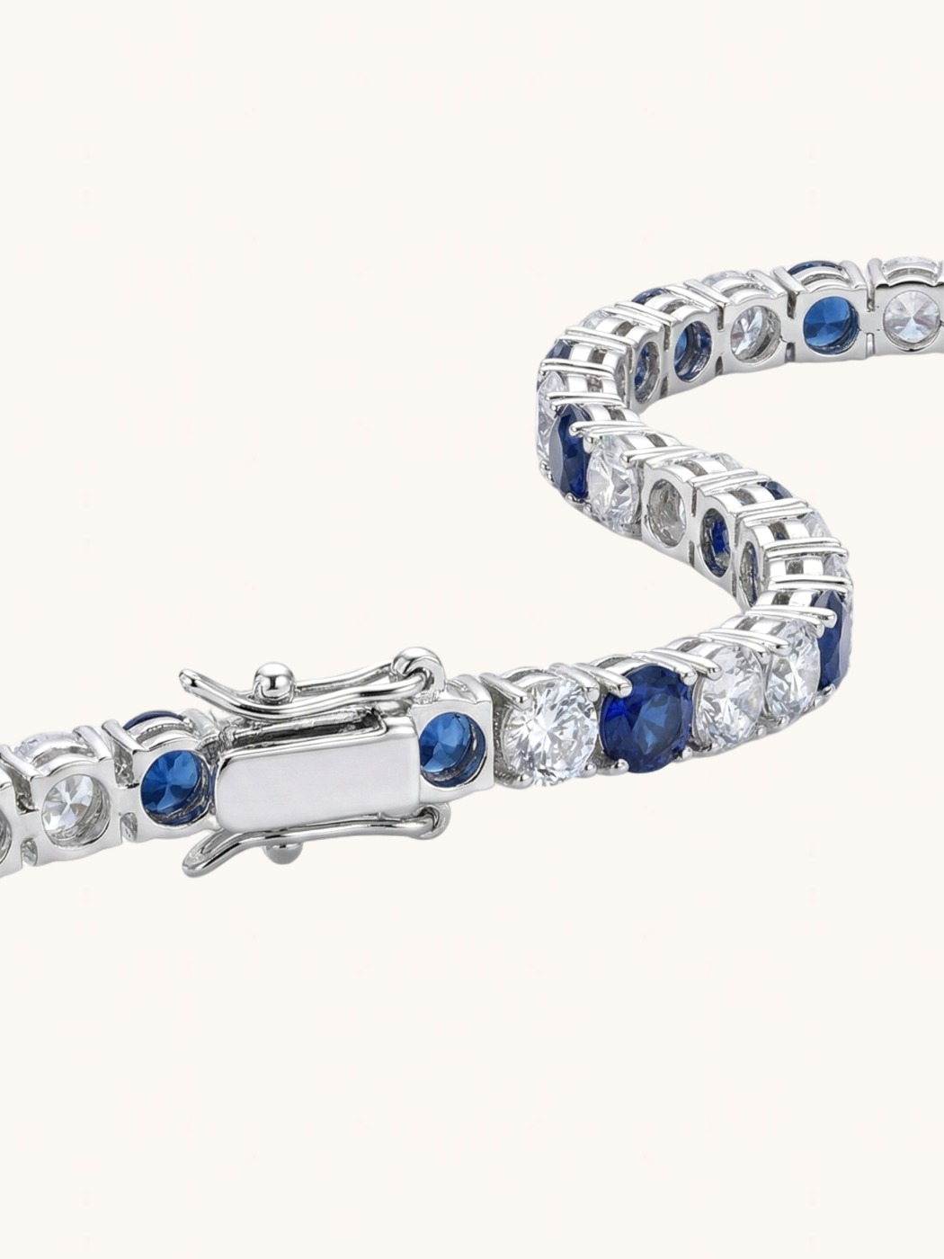 Rear View of Vivienne Tennis Necklace in rhodium Plated Metal-Blue Comfort Fit Gold Brass Metal Mix