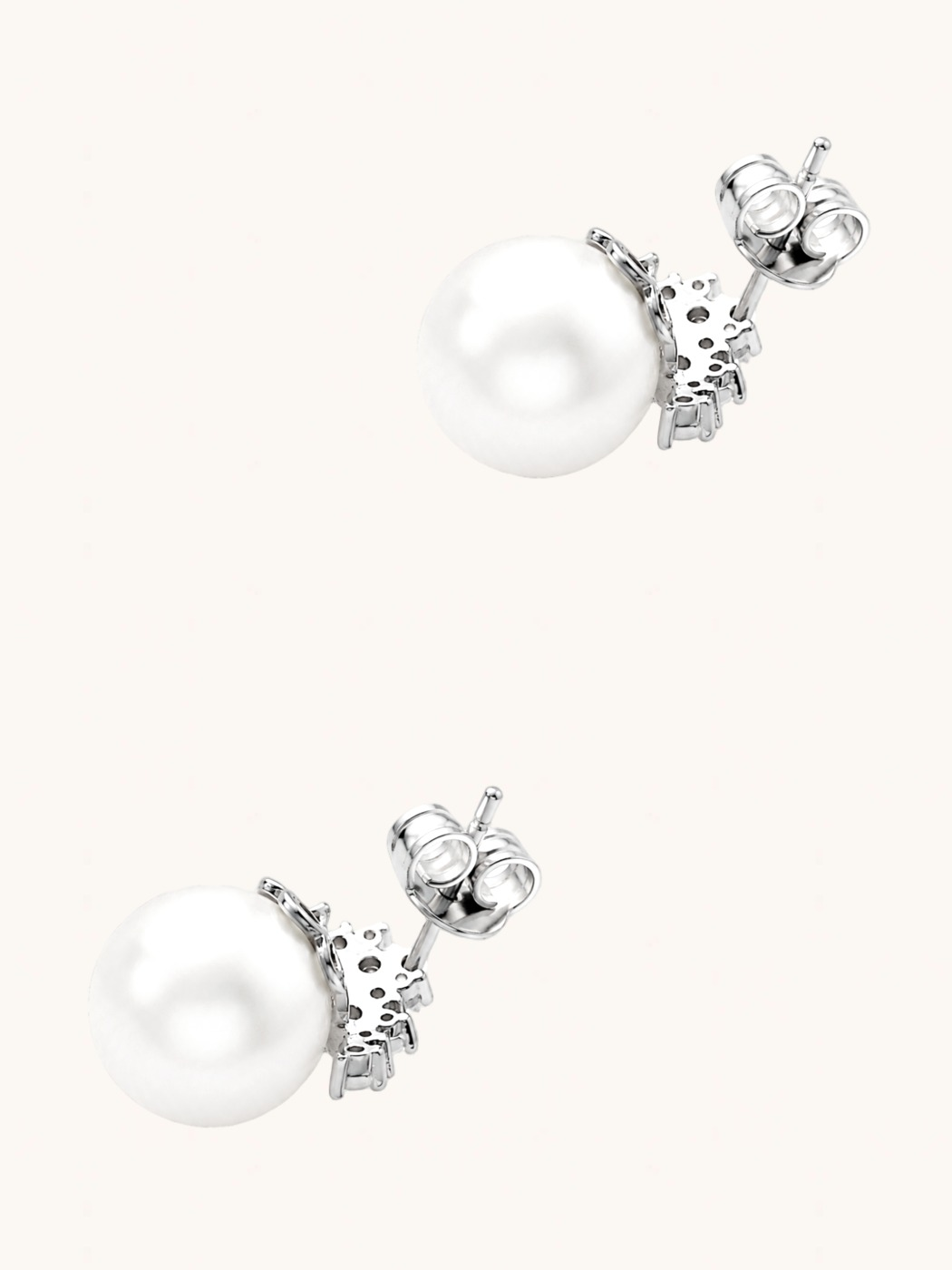 Rear View of Eleanor Pearl Drop Earrings Jewelry for Pierced Ears 925 Sterling Silver 18.02 mm 4.06gms