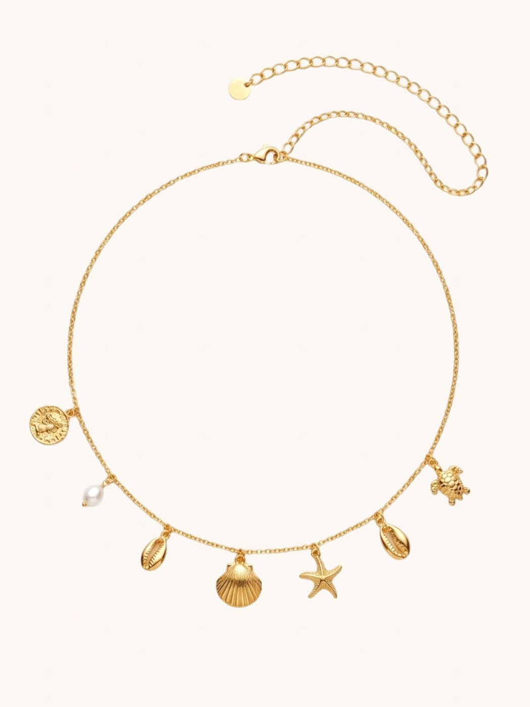 Front View of Aloha Sea Charm Waist Chain Comfort Fit Zinc Alloy One Size 8.1gms Mix Metal