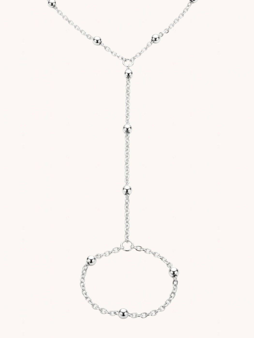 Closeup of Candice Hand Chain Bracelet in 925 Sterling Silver Adjustable Length One Size 1.7gms