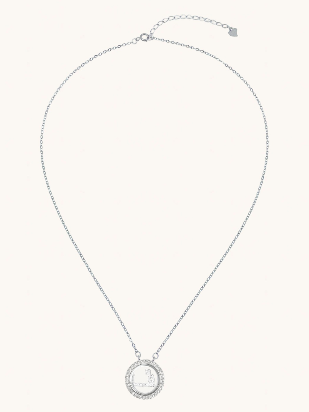 Rear View of Arabic Pendant "Faa" in 925 Sterling Silver Comfort Fit 16 inches 3.8gms