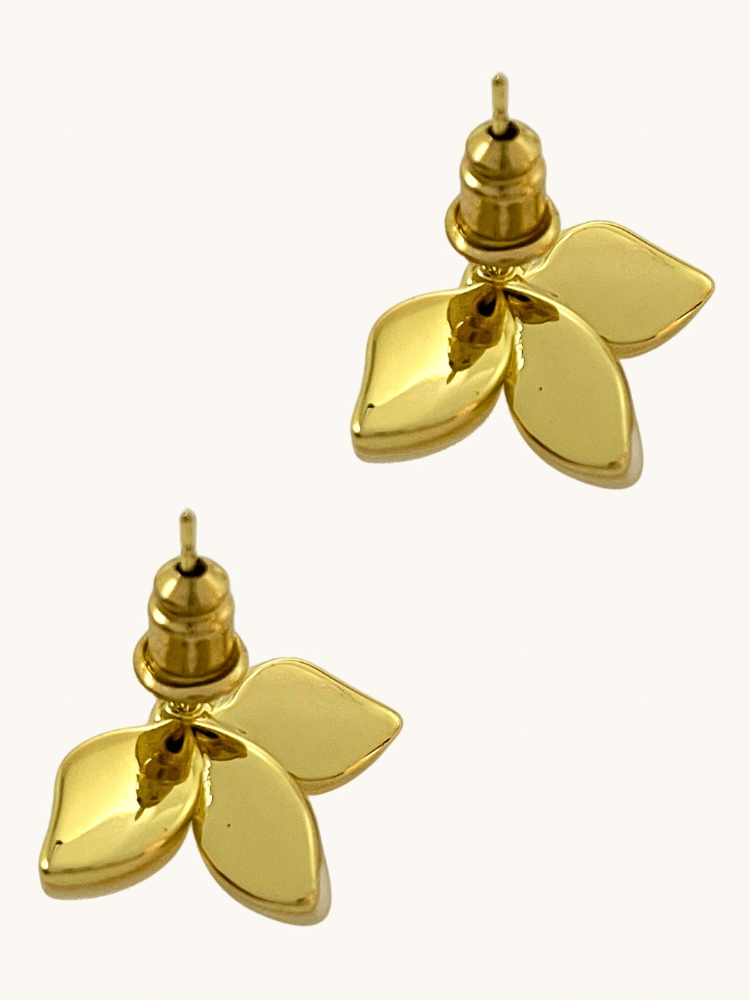 Rear View of Katie Pearl Stud Earrings in 18K Gold-Plated Metal Jewelry for Pierced Ears 18k Gold Plated Steel | Hypoallergenic Tarnish Resistant Sweat Water Stone One Size 3.8gms Stainless