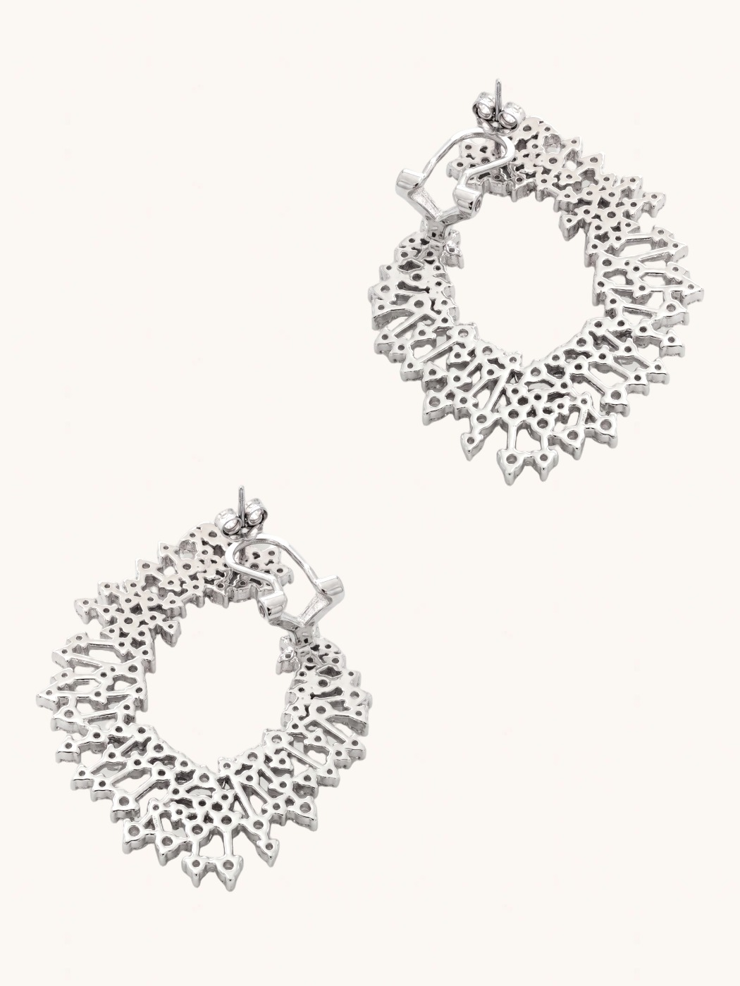 Rear View of Zahra Stud Earrings Jewelry for Pierced Ears 925 Sterling Silver One Size 21.1gms