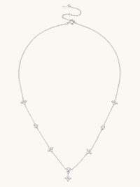 Front View of Irene Star Charm Necklace Adjustable Length 925 Sterling Silver 17 inches 2.2gms