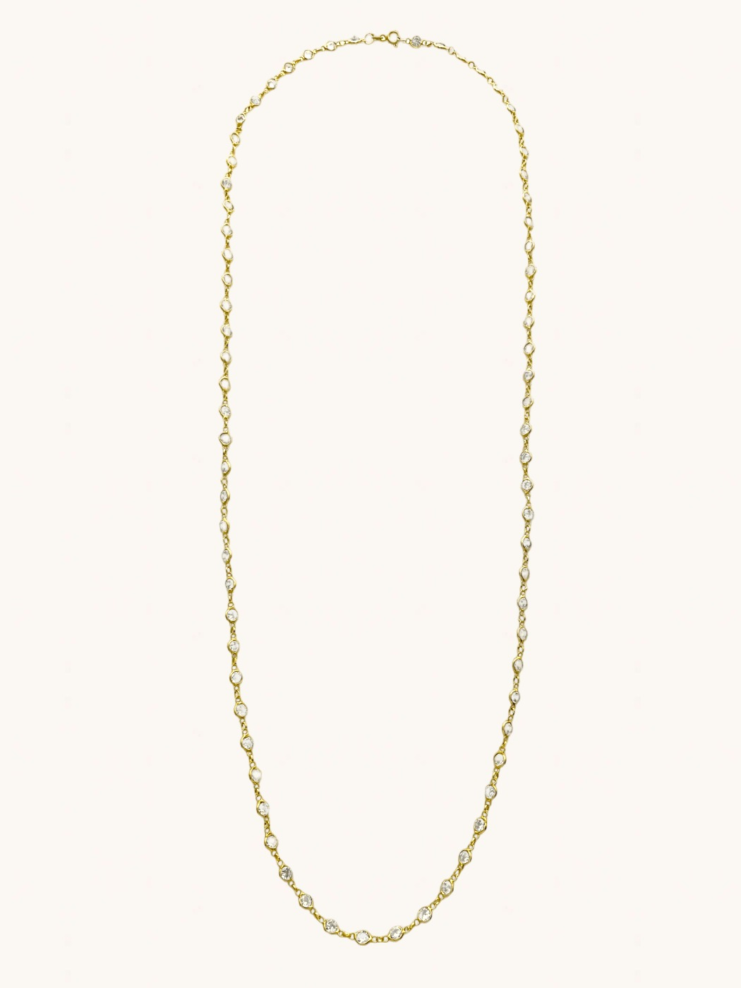 Rear View of Claire Pearl & Crystal Necklace in 18k Gold-plated Metal Fixed Length Gold Plated Brass Stone One Size 36.2gms