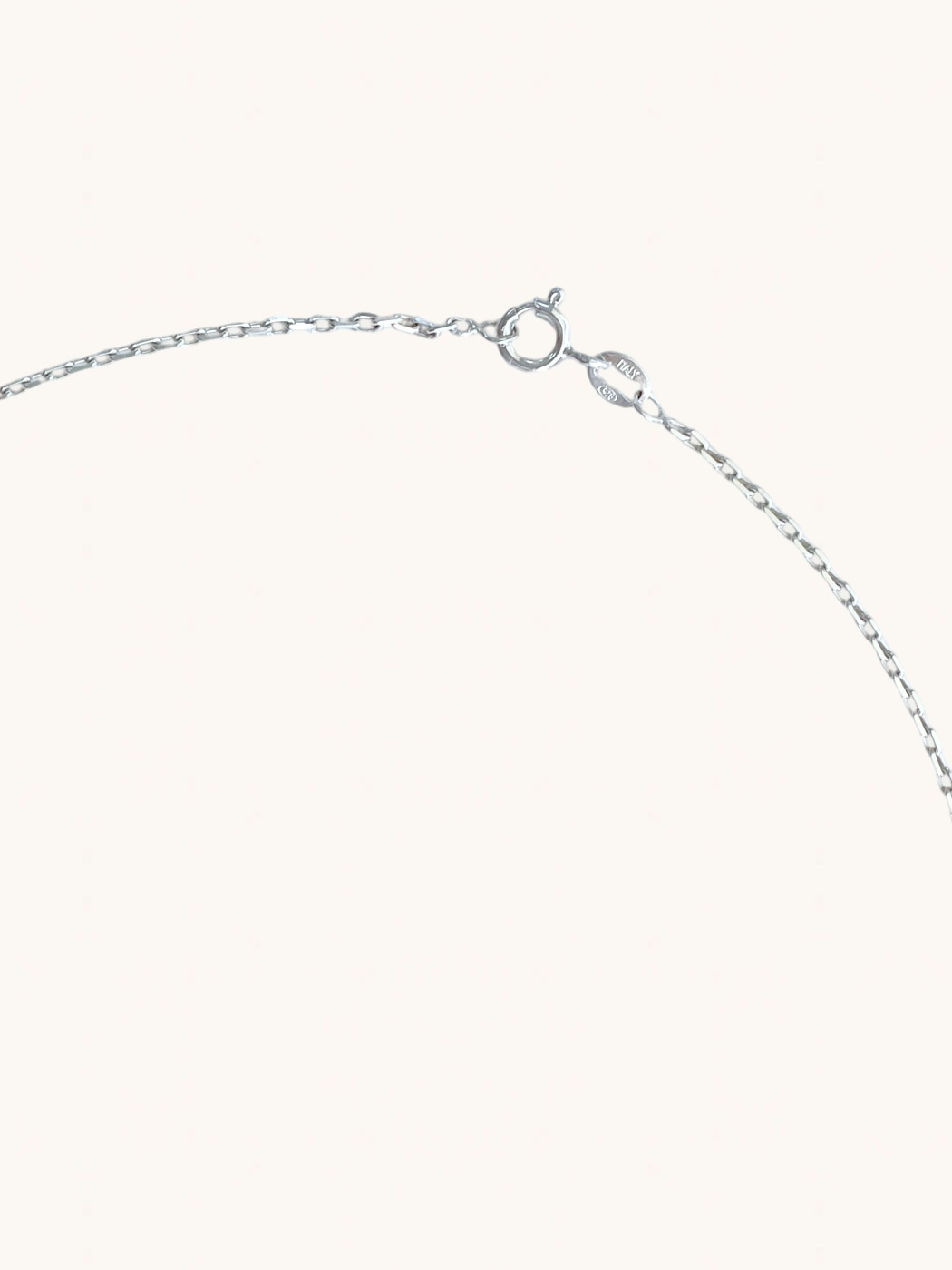 Rear View of Sylvia Long Necklace in 925 Sterling Silver Comfort Fit 94 cm 18.9gms