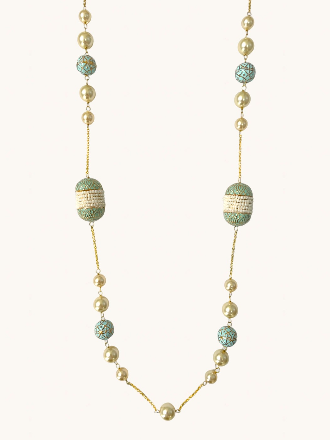 Front View of Noorhan Necklace in 18K Gold Plated 925 Sterling Silver Fixed Length 18k Metal Stone One Size 52.1gms