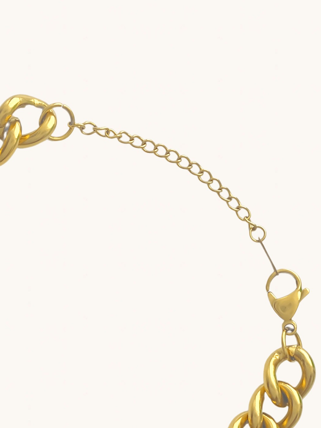 Rear View of Anchor Bracelet in 18K gold Plated Metal Adjustable Length 18k Gold Steel | Hypoallergenic Tarnish Resistant Sweat Water Eco - Friendly One Size 40.2gms