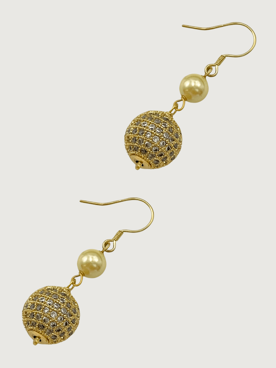 Rear View of Lara Earrings - Gold Jewelry for Pierced Ears 18k Plated 925 Sterling Silver Metal Stone One Size 8gms