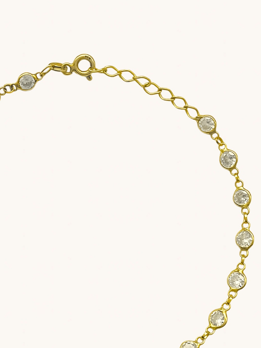 Rear View of Cora Bracelet in 18K Gold Plated Sterling Silver Adjustable Length 18k 925 Brass Metal One Size 3.1gms