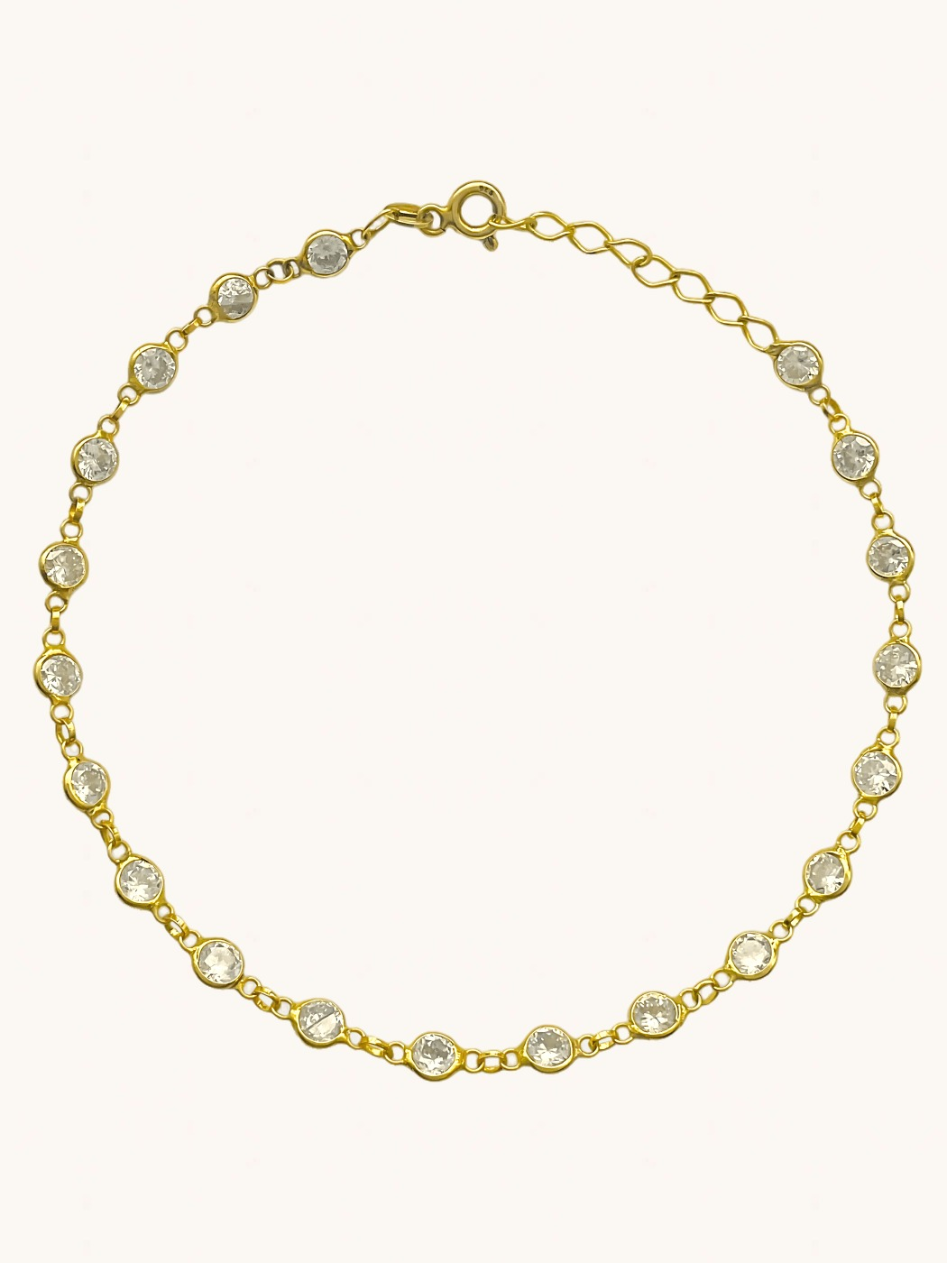 Front View of Cora Bracelet in 18K Gold Plated Sterling Silver Adjustable Length 18k 925 Brass Metal One Size 3.1gms