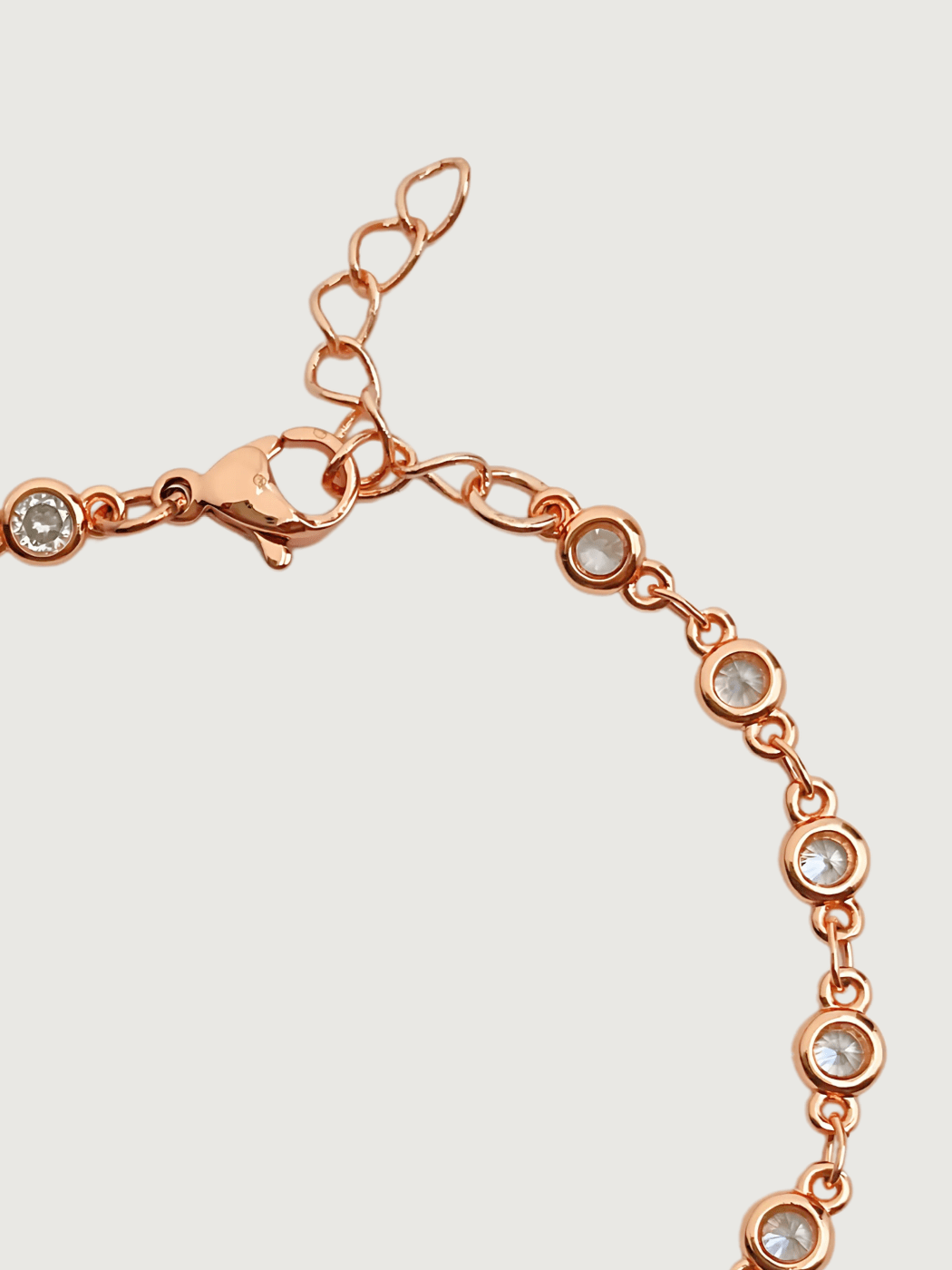 Rear View of Lara Bracelet - Rose Gold Adjustable Length 18k Plated 925 Sterling Silver Metal One Size 5.4gms