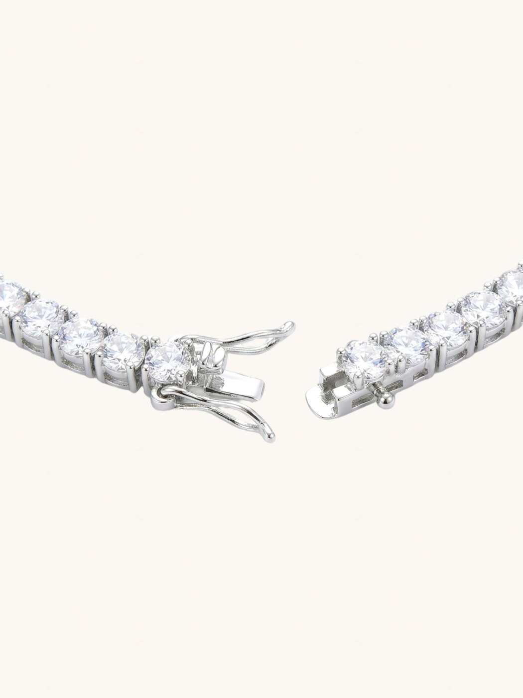 Rear View of Vivienne Tennis Necklace in Plated Metal Comfort Fit Rhodium Brass 16 inches 30.3gms Mix