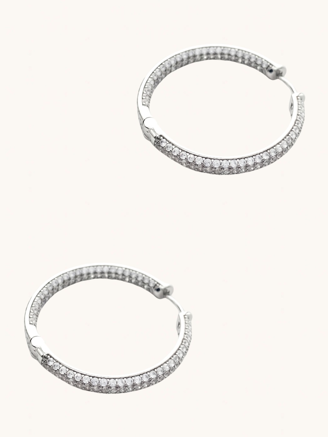 Rear View of Siya Hoop Earrings Jewelry for Pierced Ears 925 Sterling Silver One Size 11gms