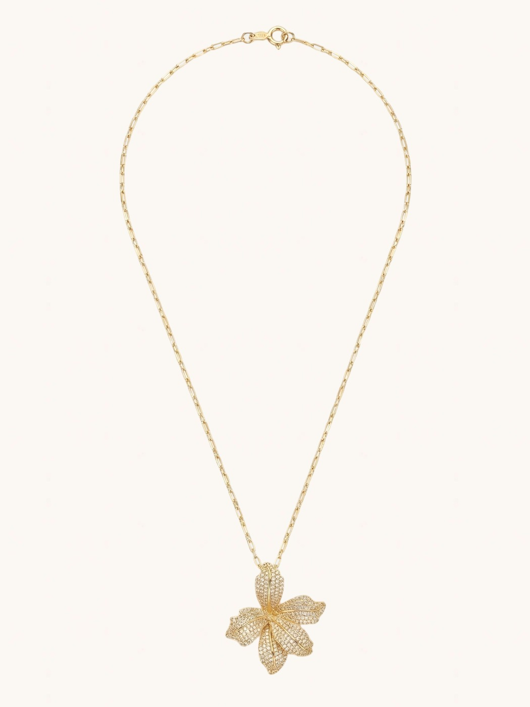 Rear View of Orchid Bloom Brooch in 18k Gold Plated Metal Comfort Fit 18K Brass 925 Sterling Silver One Size