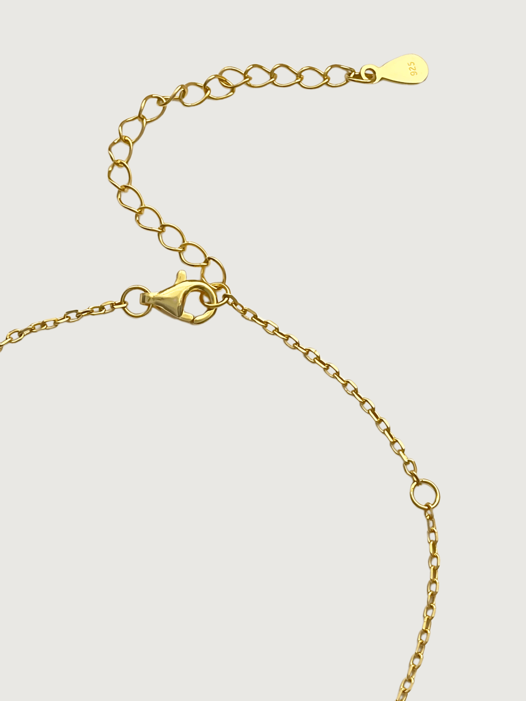 Rear View of Anna Bracelet in Sterling Silver with 18K Gold Plating Adjustable Length 18k Plated 925 Metal One Size 3.1gms