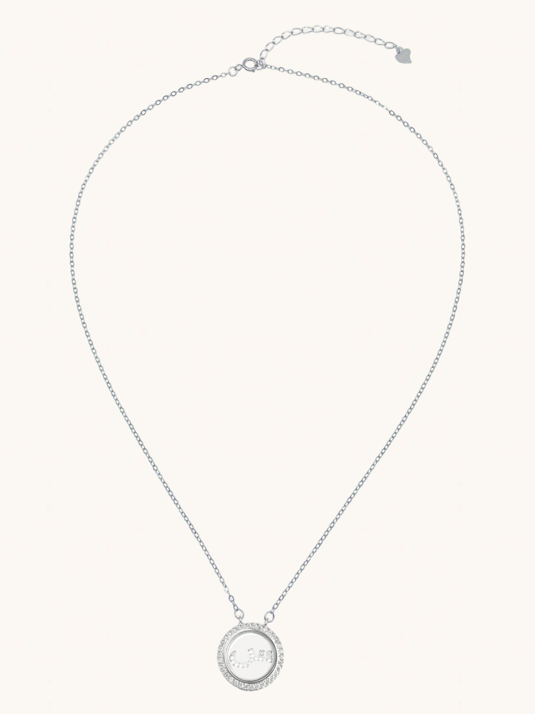 Closeup of Arabic Letter "Seen" in 925 Sterling Silver Comfort Fit 16 inches 4.3gms
