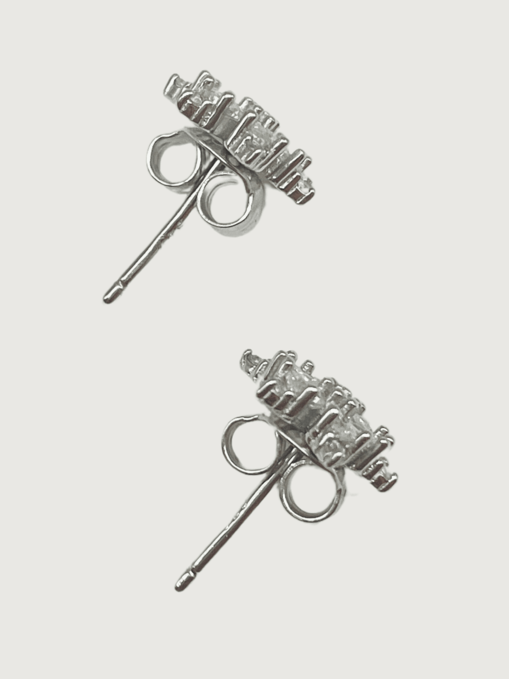 Rear View of Belle Snowflake Earrings Jewelry for Pierced Ears 925 Sterling Silver One Size 1.7gms