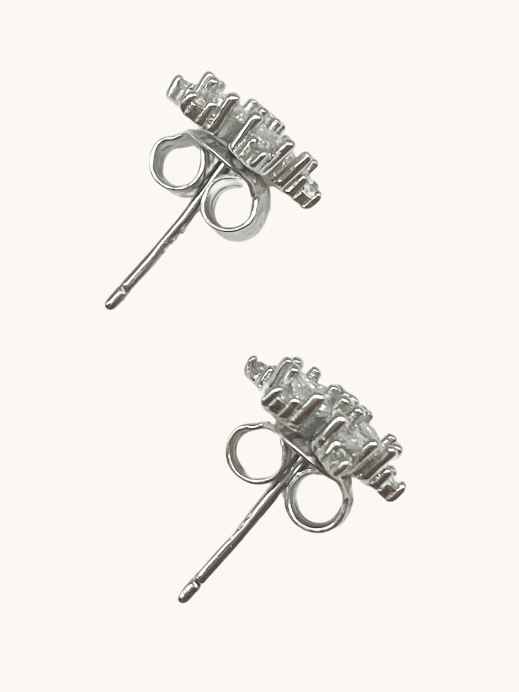 Rear View of Belle Snowflake Earrings Jewelry for Pierced Ears 925 Sterling Silver One Size 1.7gms