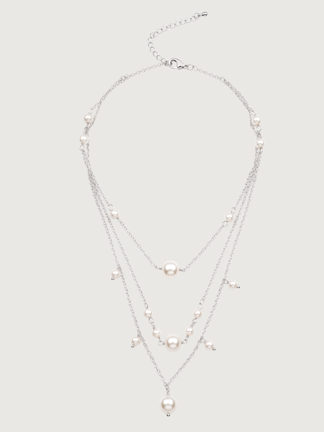 Rear View of Myra Pearl Necklace Adjustable Length 925 Sterling Silver One Size 12.4gms