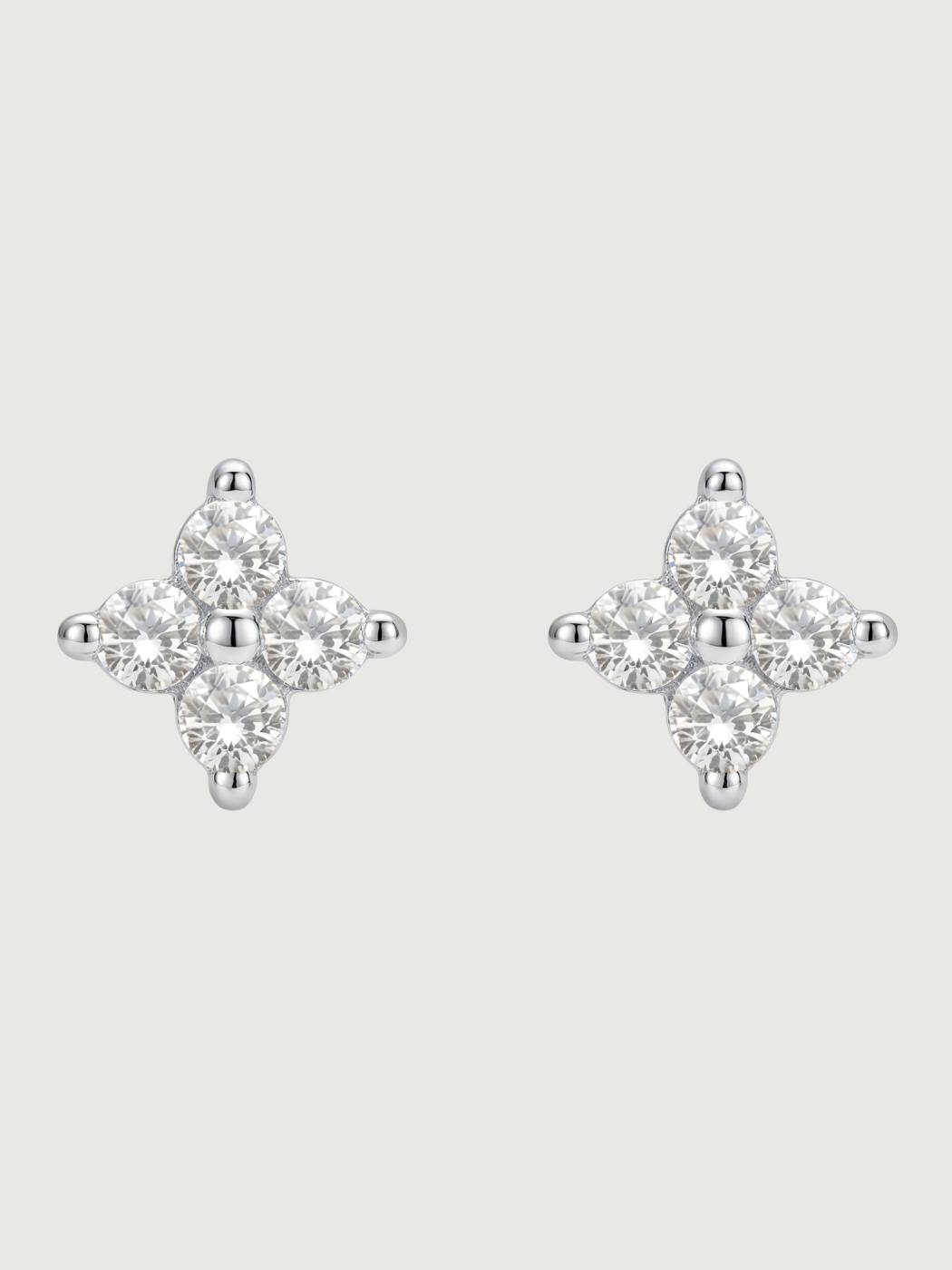 Front View of Irene Star Stud Earrings in 925 Sterling Silver Jewelry for Pierced Ears 0.6gms