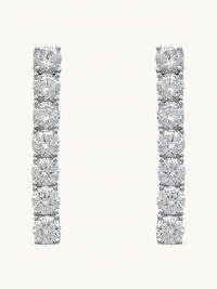 Front View of Zara Drop Earrings in Sterling Silver Jewelry for Pierced Ears 925 Metal Stone One Size 3.7gms