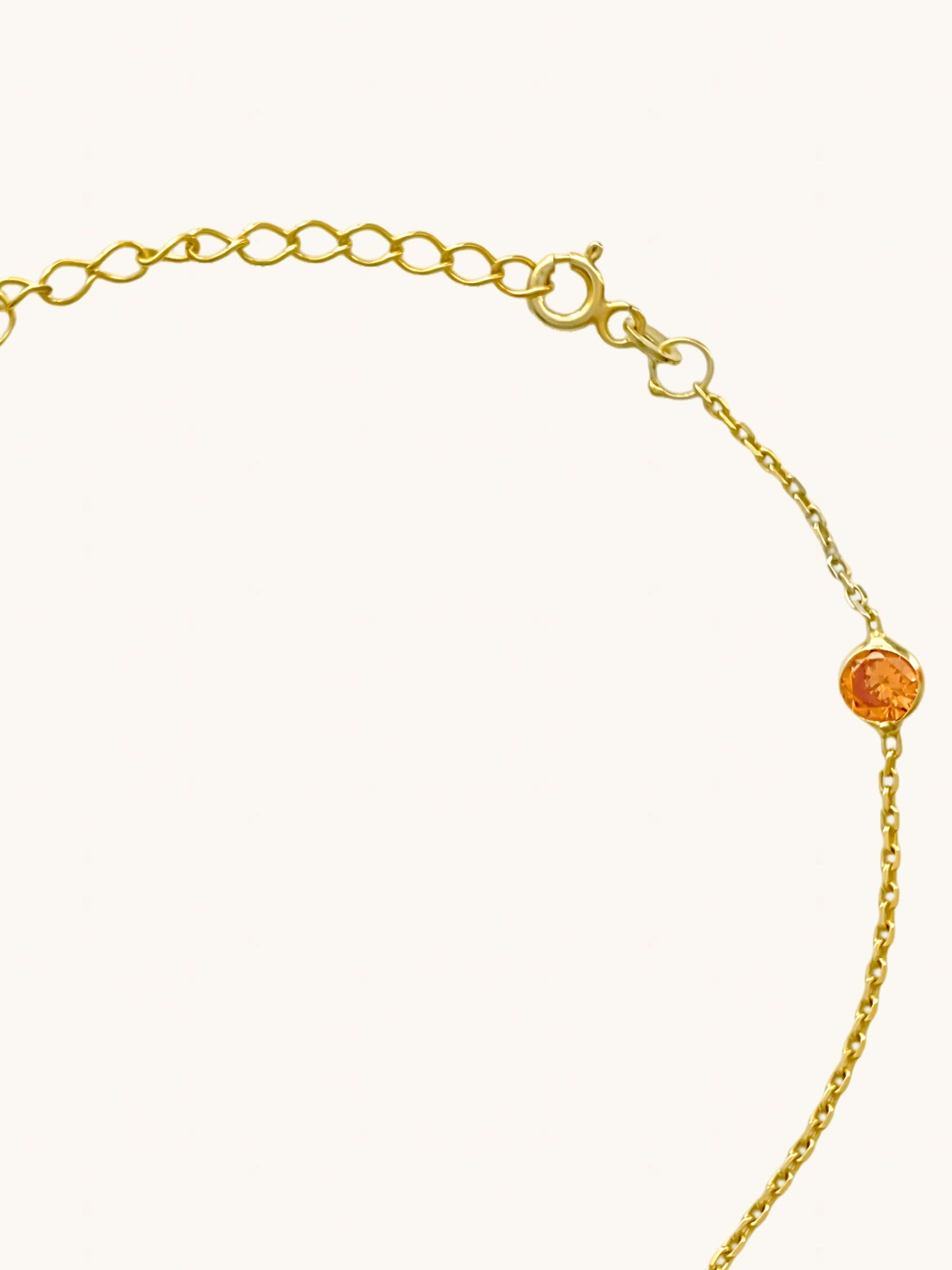 Rear View of Diana Anklet in 18k Gold-plated Sterling Silver Adjustable Length Gold Plated 925 Metal One Size 2gms