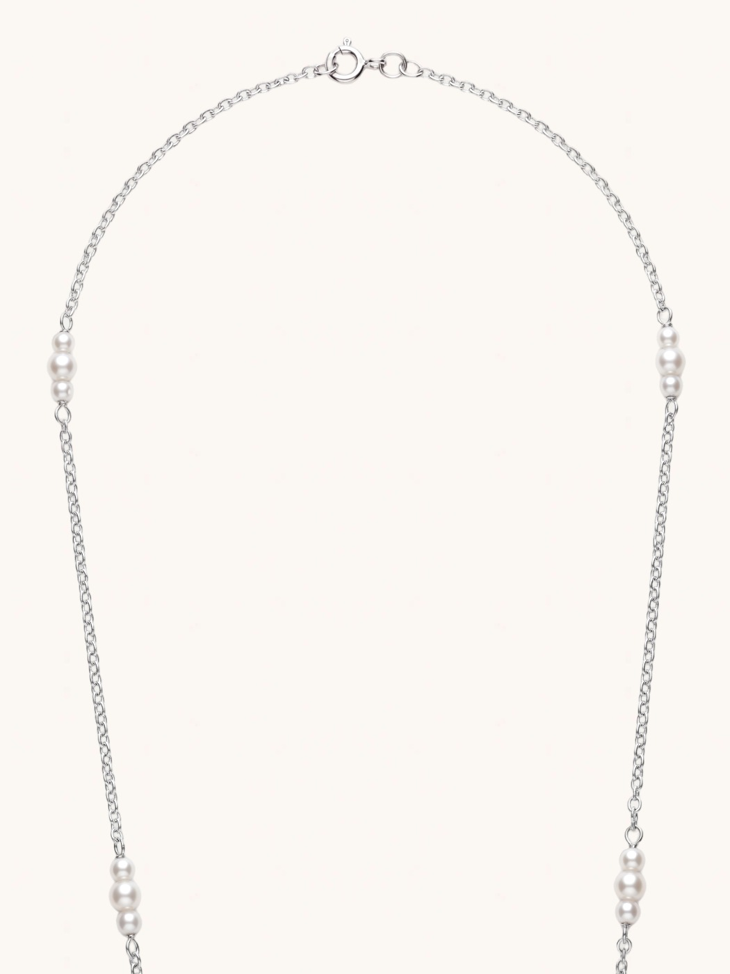 Rear View of Selina Pearl Tassel Necklace Fixed Length 925 Sterling Silver Rhodium Plated Brass 36 inches 27.1gms