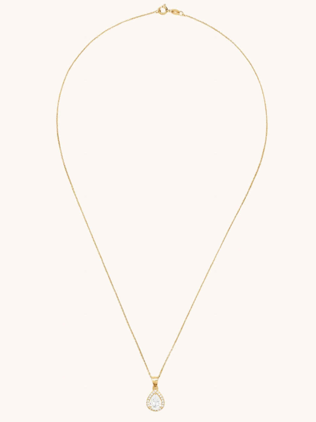 Rear View of Zia Drop Pendant Necklace & Stud Earrings in 18k gold plated 925 sterling silver Comfort Fit Gold Plated Sterling Silver 16 inches 4.8gms