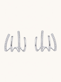 Front View of Carla Claw Stud Earrings Jewelry for Pierced Ears 925 Sterling Silver 1.5 cm 2.4gms