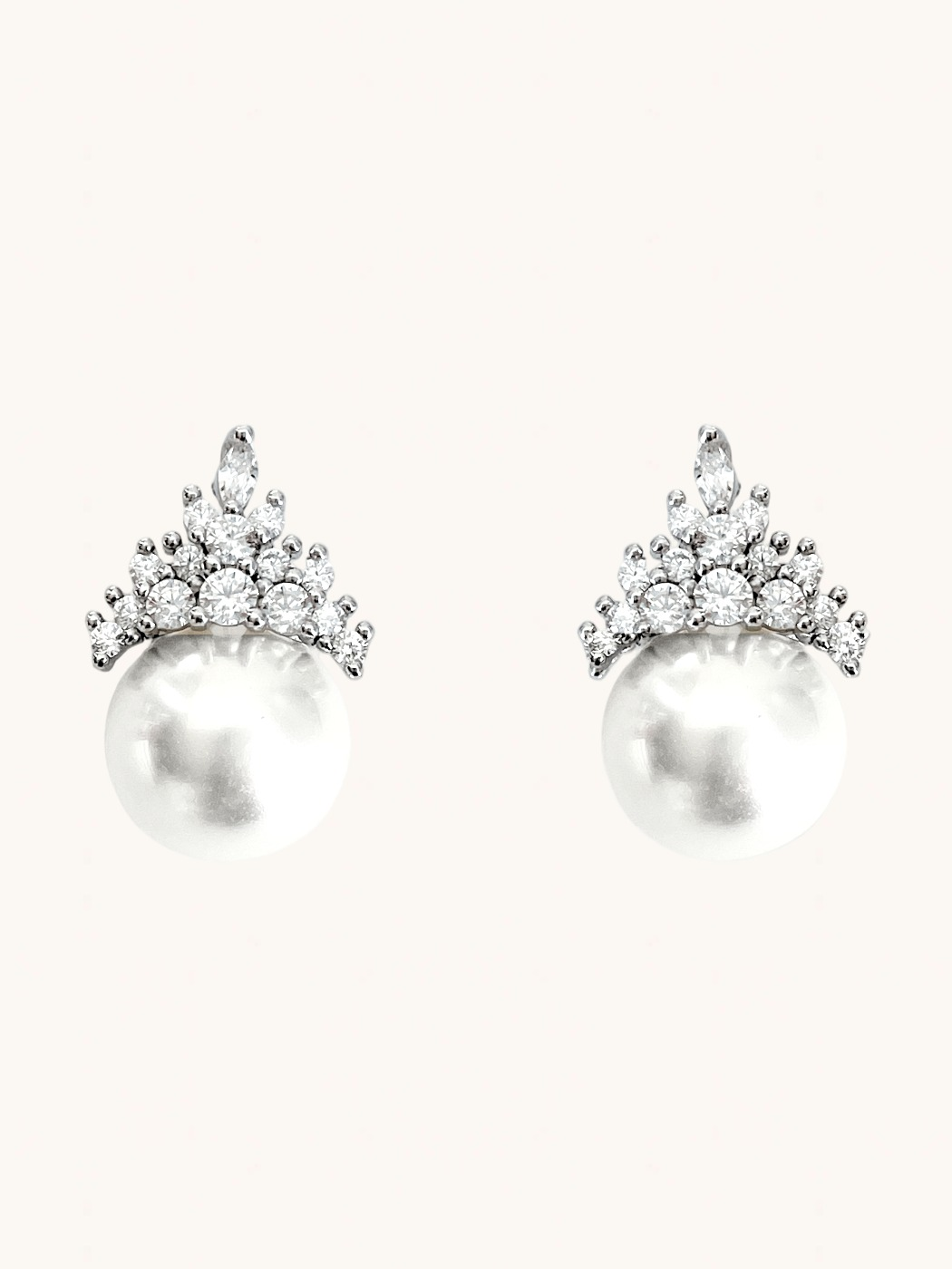 Front View of Eleanor Pearl Drop Earrings Jewelry for Pierced Ears 925 Sterling Silver 18.02 mm 4.06gms