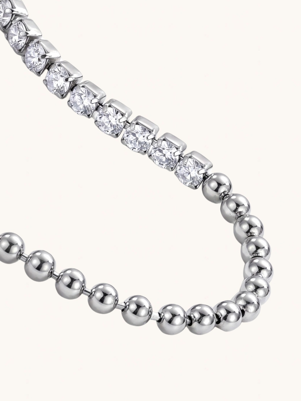 Rear View of Sarah Waterproof Tennis Bracelet Adjustable Length Rhodium Plated | Tarnish Resistant Steel Water Hypoallergenic Sweat Durable Jewelry Eco - Friendly One Size 3.8gms