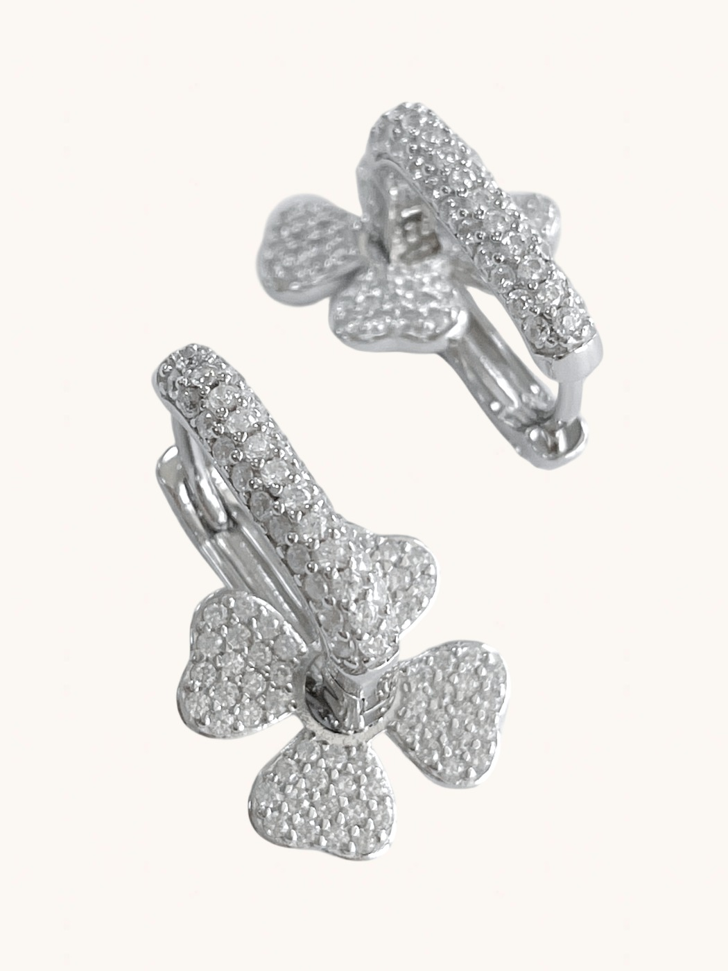 Rear View of Heidi Huggie Hoops in 925 Sterling Silver Jewelry for Pierced Ears Metal One Size 5.5gms