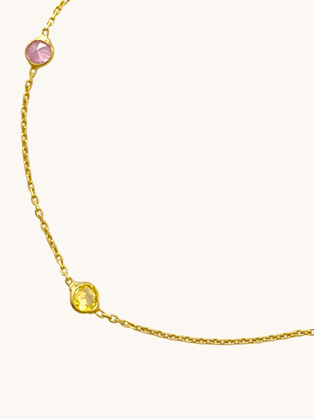 Closeup of Diana Anklet in 18k Gold-plated Sterling Silver Adjustable Length Gold Plated 925 Metal One Size 2gms