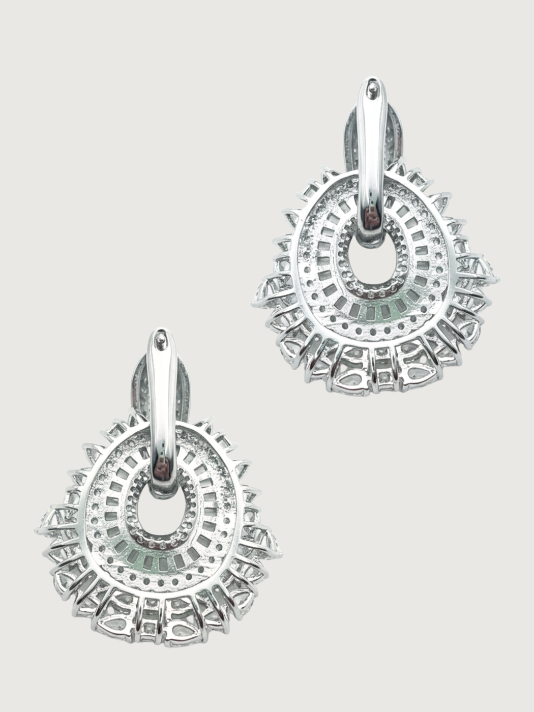 Rear View of Veronica Convertible Stud & Dangle Earrings - Versitile 2 in Silver earrings Jewelry for Pierced Ears Metal Rhodium Plated Brass 4 cm 19.2gms Mix