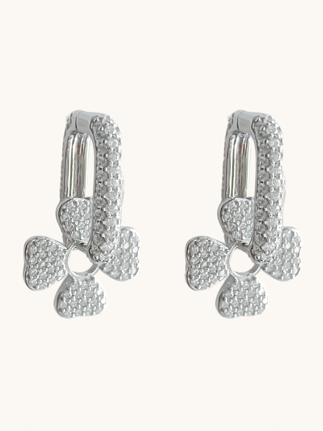 Front View of Heidi Huggie Hoops in 925 Sterling Silver Jewelry for Pierced Ears Metal One Size 5.5gms