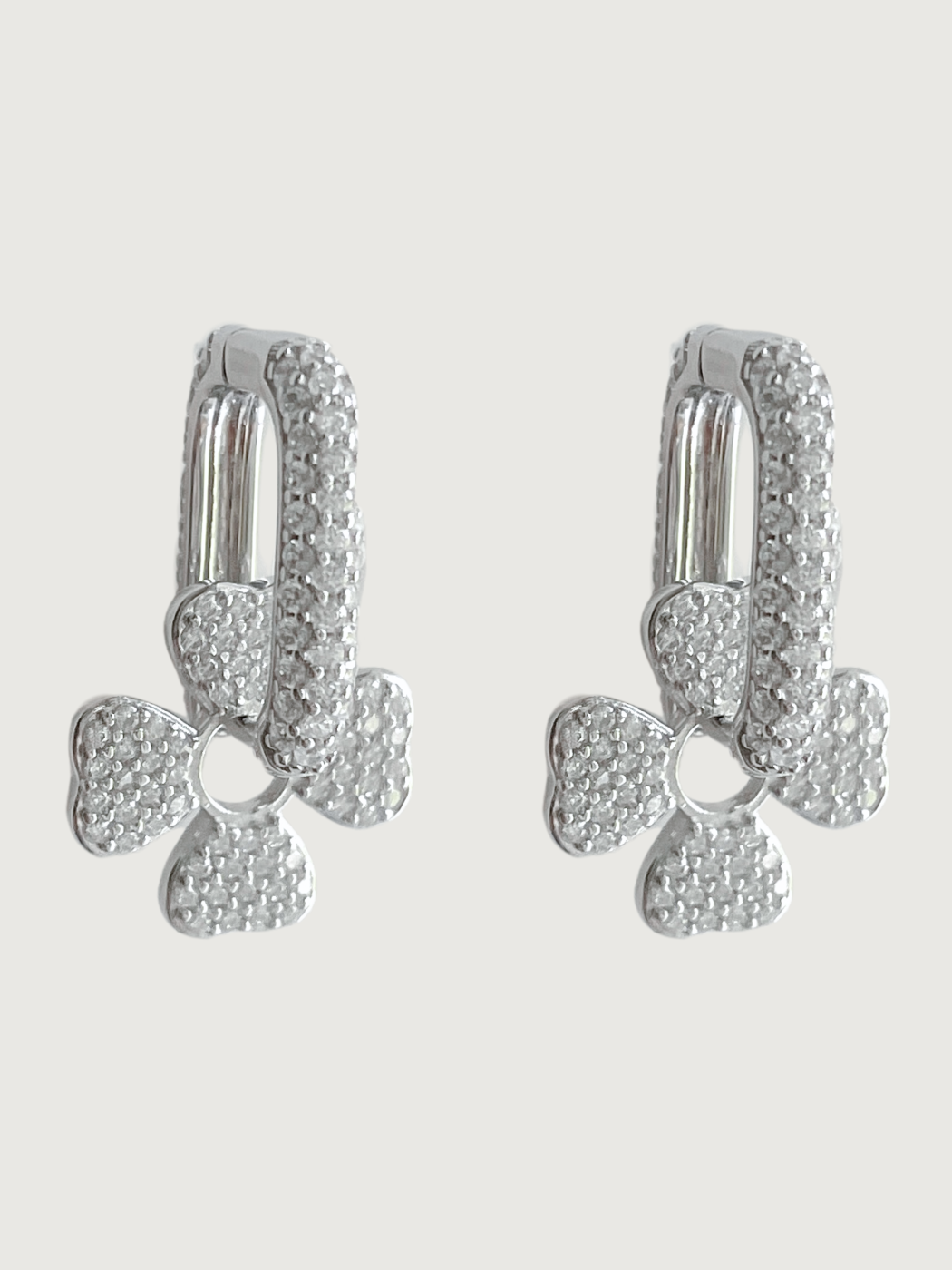 Front View of Heidi Huggie Hoops in 925 Sterling Silver Jewelry for Pierced Ears Metal One Size 5.5gms