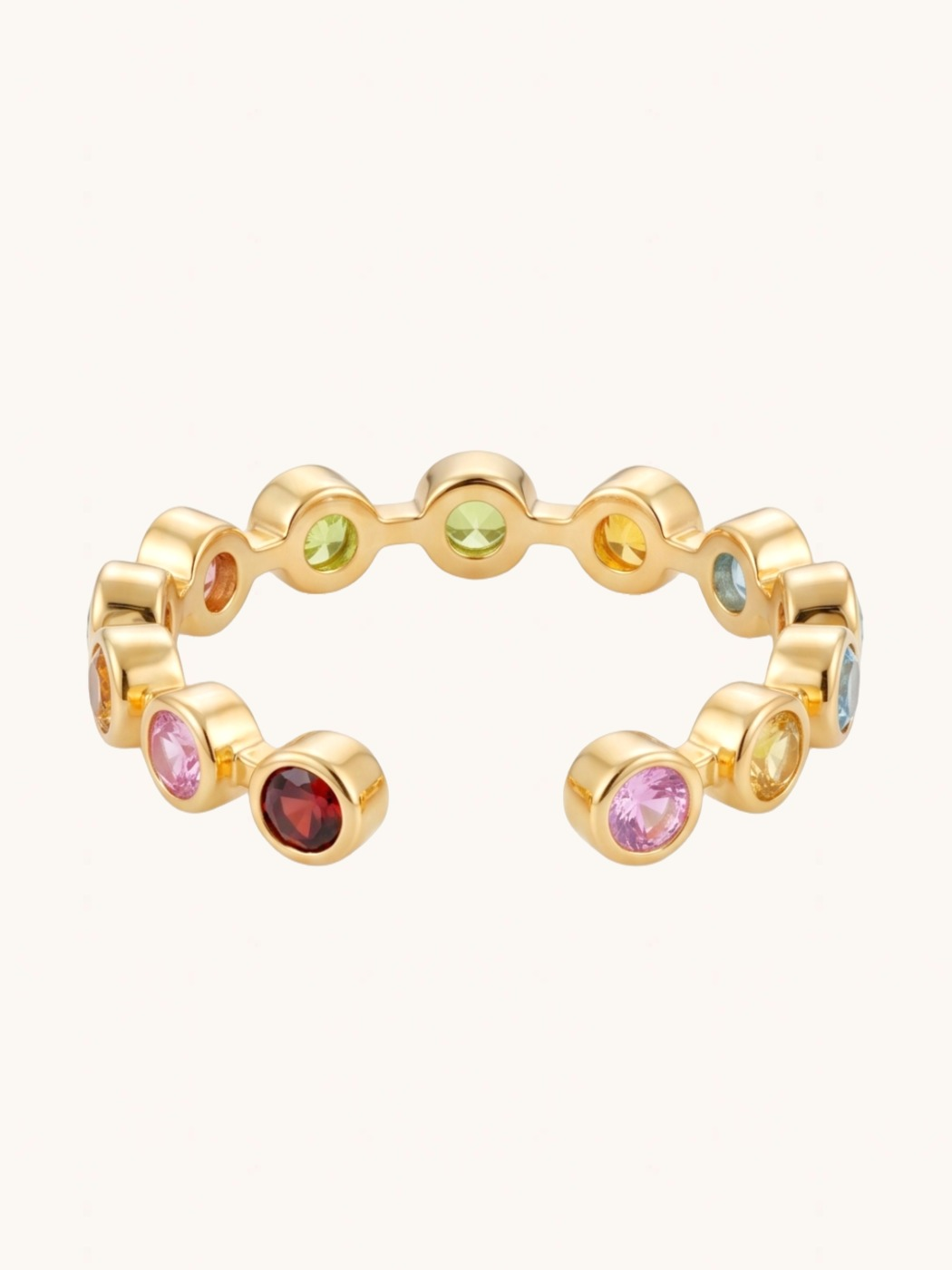 Rear View of Anna Ring Open-Adjustable-Resizable 18k Gold Plated 925 Sterling Silver One Size 2gms