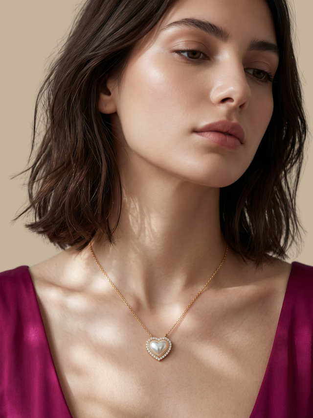 Amora Gold Heart Pendant Necklace