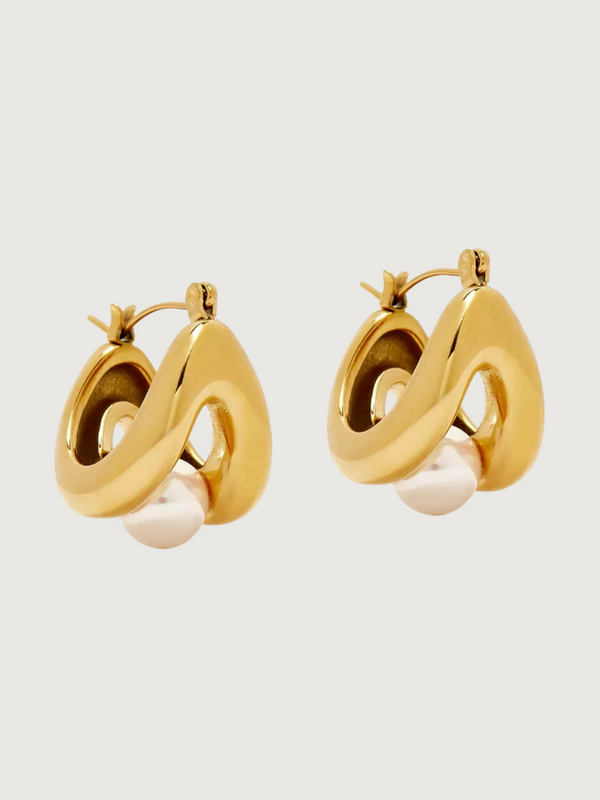Lucia Hoop Earrings in 18k Gold-plated Stainless Steel