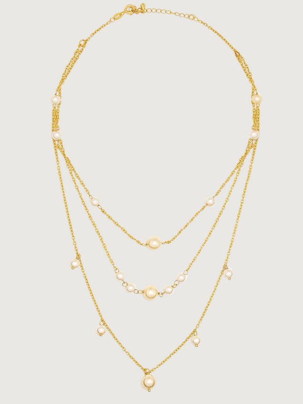 Myra Pearl Necklace in 18K Gold Plated Sterling Silver