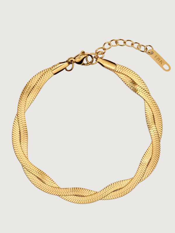 Raia Ripple Bracelet in Stainless Steel with 18K Gold Plating
