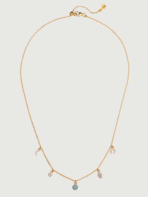 Rayan charm necklace in 18k gold plated silver