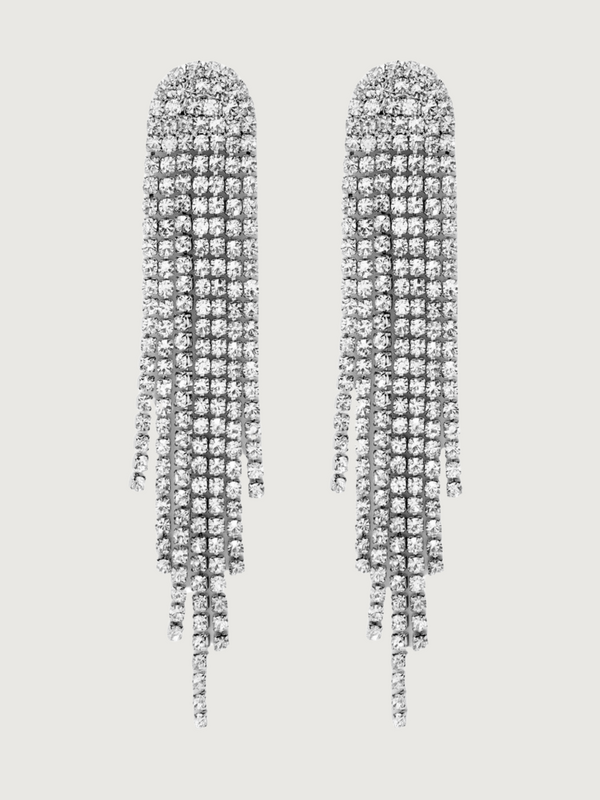 Sally Shimmer Earrings in Rhodium Plated Copper