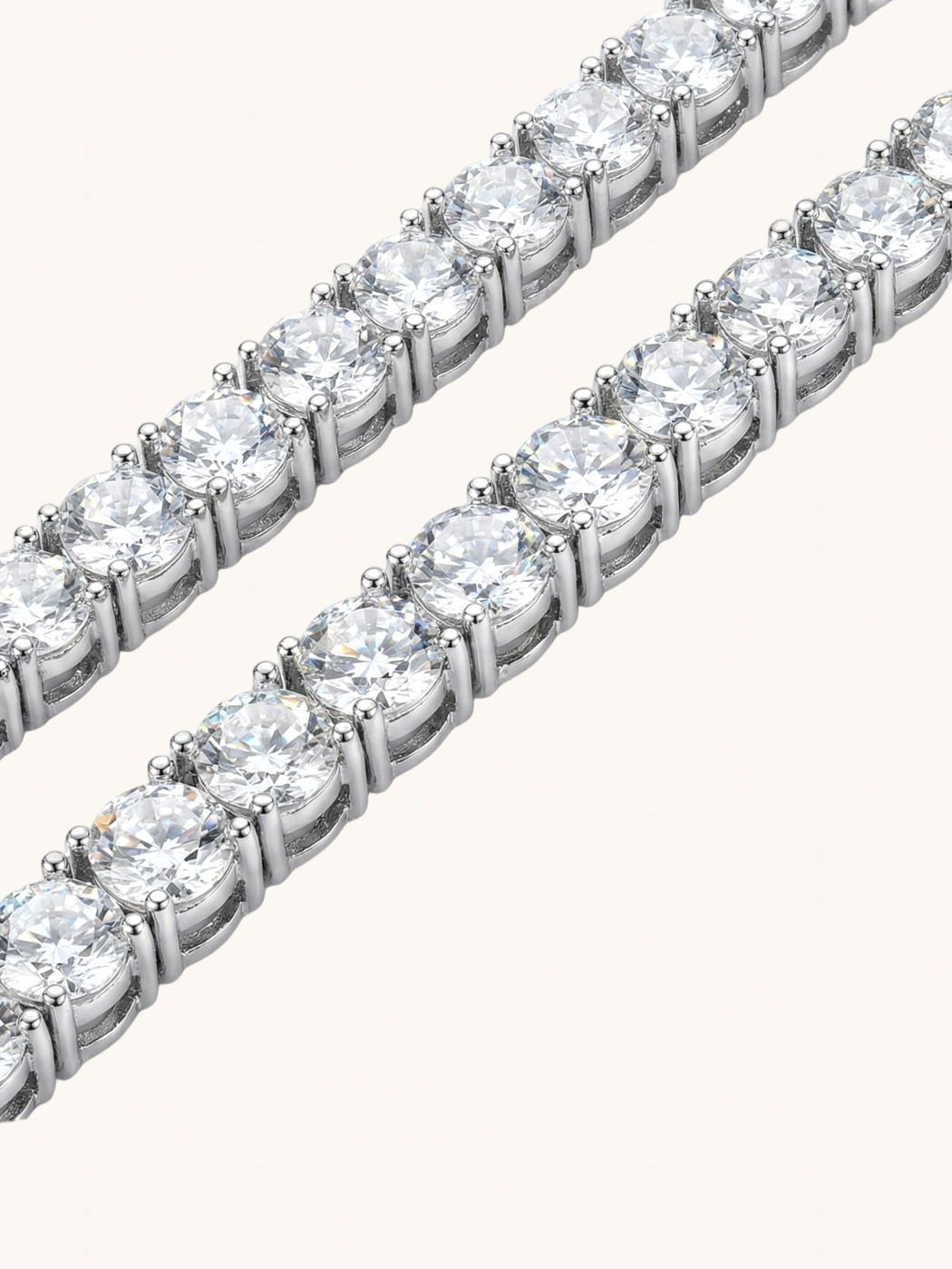 Closeup of Vivienne Tennis Necklace in Plated Metal Comfort Fit Rhodium Brass 16 inches 30.3gms Mix