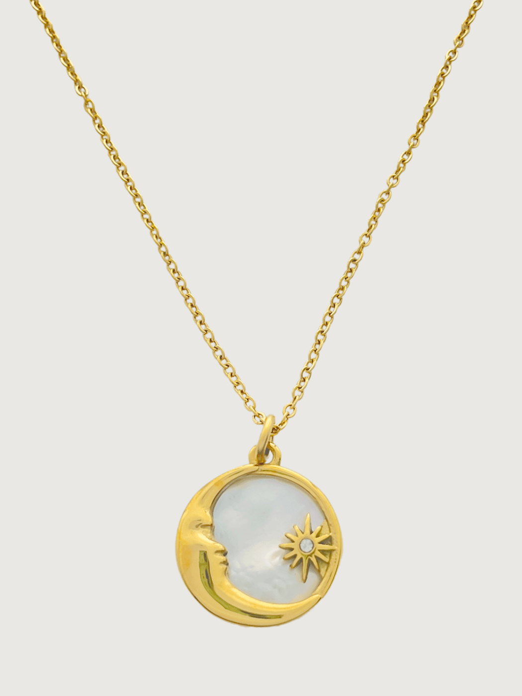 Front View of Nova Pendant Necklace in 18k Gold Plated Metal Adjustable Length Steel | Hypoallergenic Tarnish Resistant Sweat Water One Size 4.2gms