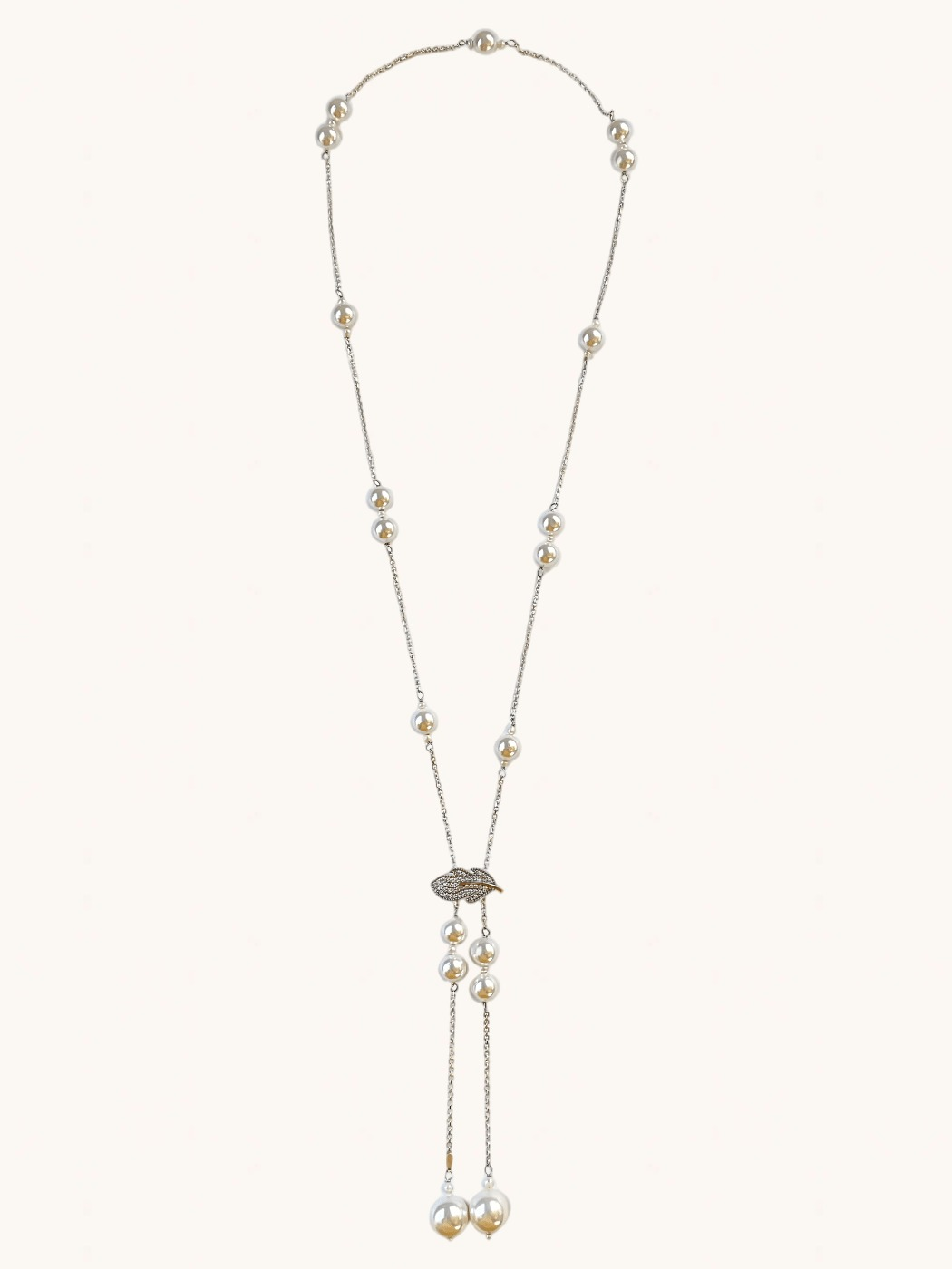 Rear View of Hailey Long Necklace in 925 Sterling Silver Adjustable Length Metal Stone One Size 29.2gms