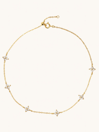 Front View of Irene Star Charm Anklet in 18K Gold Plated Sterling Silver Adjustable Length 18k 925 1.7gms